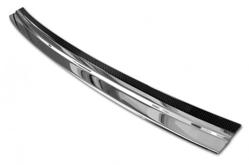 TESLA MODEL S liftback 2012-2016, FL2016-> hátsó lökhárítóvédő - fényes ezüst / fekete carbon - Avisa