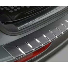   Skoda SUPERB II KOMBI 2009-2015 profilozott hátsó lökhárítóvédő (acél + carbon) - Alu-Frost