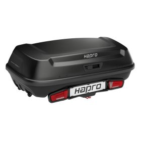   Hapro Boxer Hexagon L vonóhorogra szerelhető szállítóbox - 420 l, fekete
