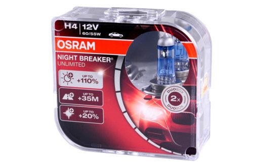 Osram Night Breaker Unlimited  H4, 12V, 55W/60W, P43t halogén autóizzó - 2db