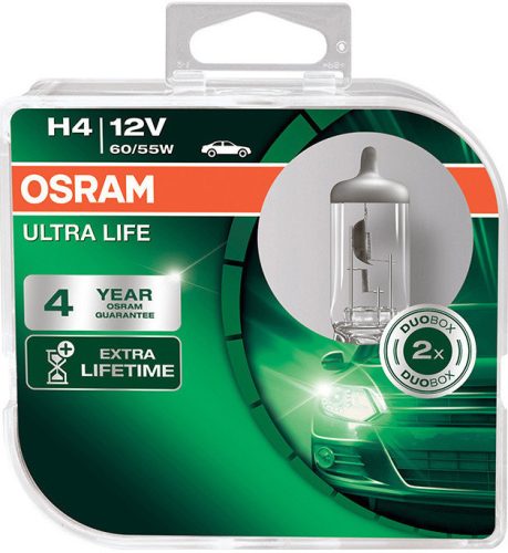 Osram Ultra Life H4, 12V, 60/55W, P43t halogén autóizzó - 2db