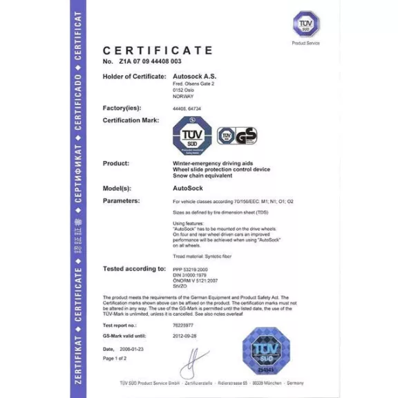 AutoSock 685 textil hólánc